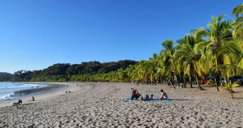 Pacific surf beach in Costa Rica, one of the prime hot locations in December.
