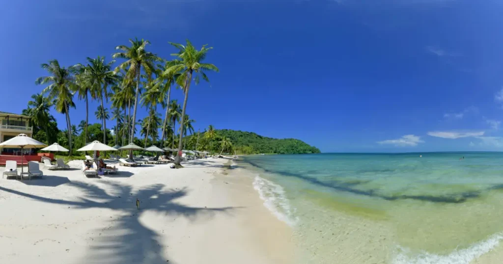 Calm beach in Phu Quoc, among the top warm places to go in December.