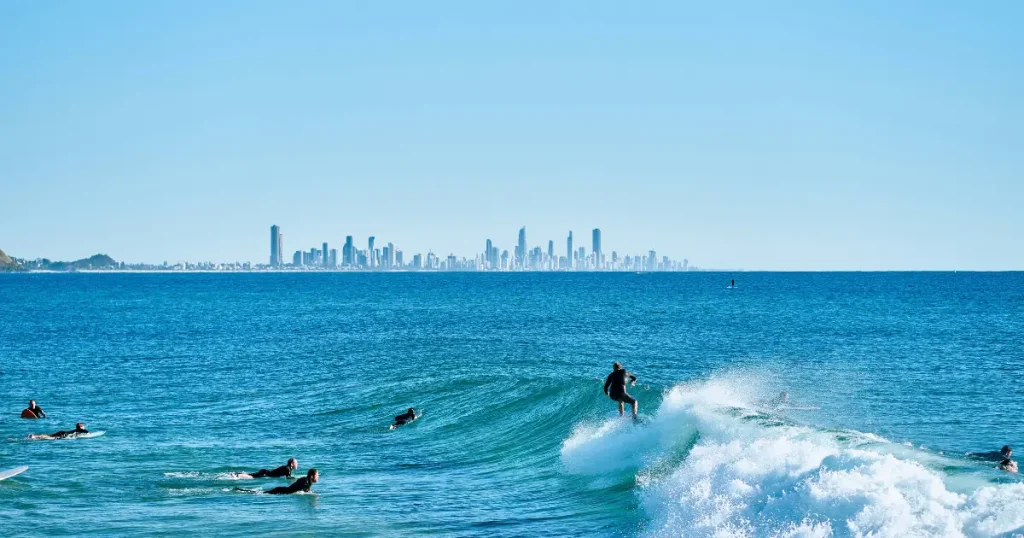 Sunny Queensland beach in Australia, one of the top warm countries in December.