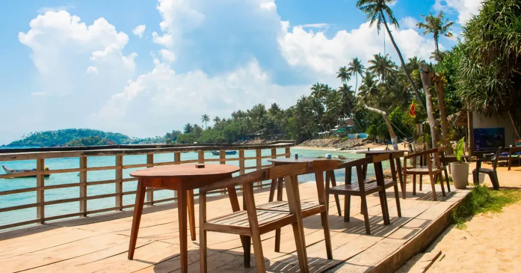 Tropical beach in Sri Lanka, ranking among the best warm places to visit in December.